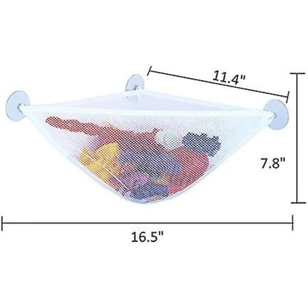 Badelegetøjsopbevaring Badelegetøjs Holder Med 3 Stærke Sugkopper - Badekar Legetøjs Net Holder Organizer - Hjørne Brusebad Caddy Taske Til Børn Og Småbørn - Bad