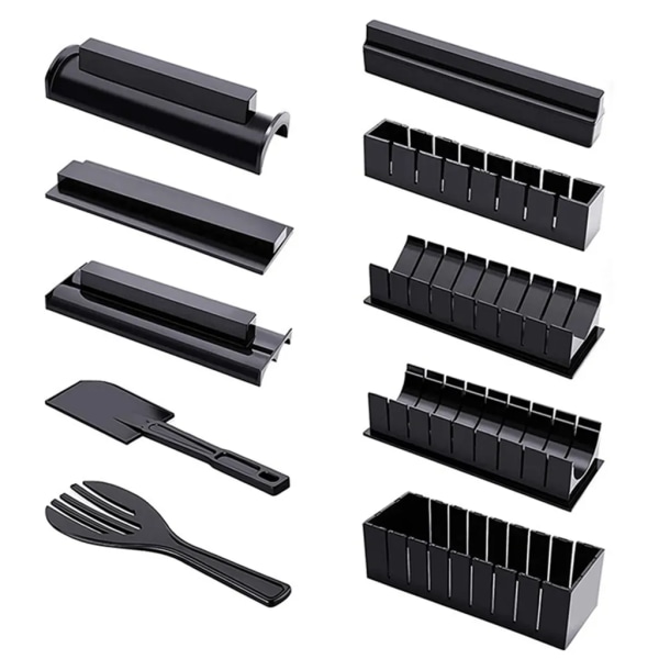 10X Sushi Molds Set, flera former Sushi Making Kit, Sushi Maker för nybörjare, DIY Sushi Rolling Tool Set