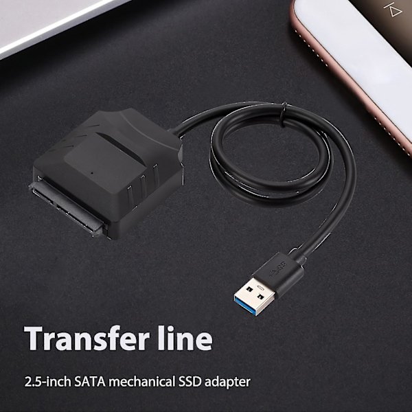 Usb Sata-kabel Usb 3.0 till Sata-adapterkabelkontaktkonverter 5gbps för Hdd