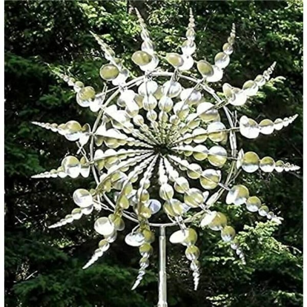 Kinetische Metall-Skulptur Windmühle Einzigartige Garten magische Windmühle mit Edelstahl Garten im Freien Spinner für Patio Dekoration