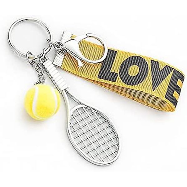 Tennis Nøglering Sport Mini Metal Gave Farverig 3D Bold Nøglering