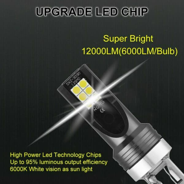 Specifika H7 LED-dimlampor för bil 200W, strålkastare, 6000K vitt körljus, HID-dekoder, dimljus, svart