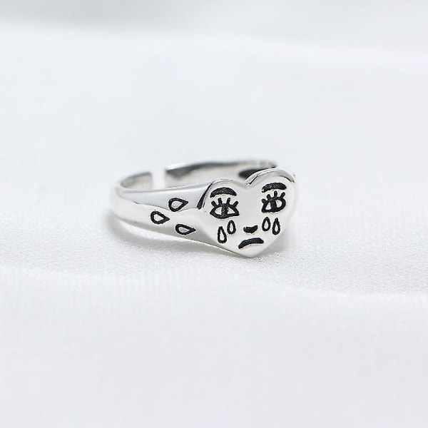Retro Face Open Ring-1 (Storlek: a914)