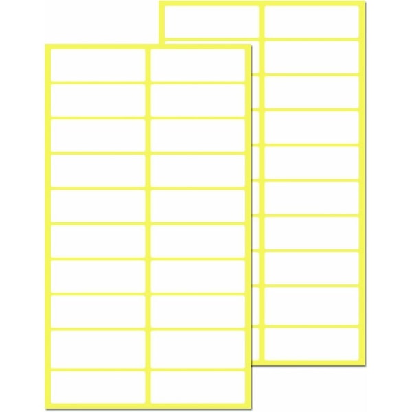 840 bitar, 38 x 13 mm, självhäftande etiketter i vitt papper (mappetiketter)