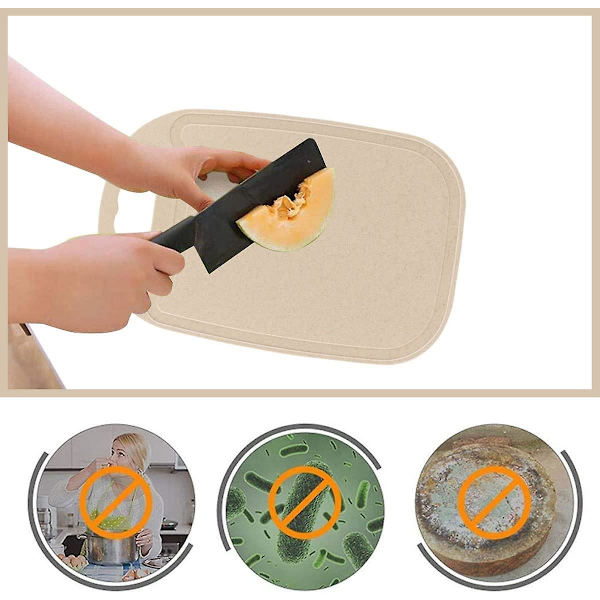 Skärbräda med handtag, plastskärbräda, köksskärbräda, plast liten, blå