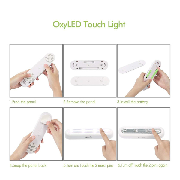 Touch Closet Lights, 2st 4 Led Touch Tap Lights Stick-on Anywhere Push Lights Sladdlösa Touch Sensor Led Lights