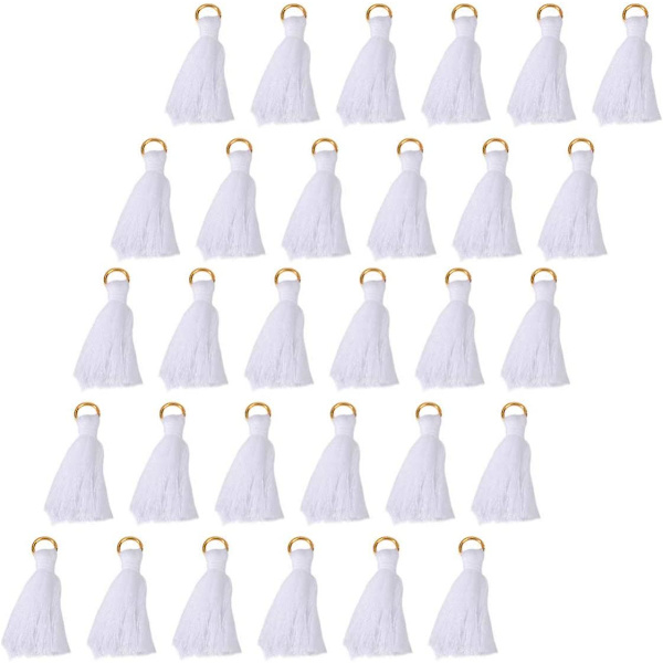 Lös örhängen 100 st mini tofs silke handgjord tofs bokmärke tofs smyckestillverkning (röd)