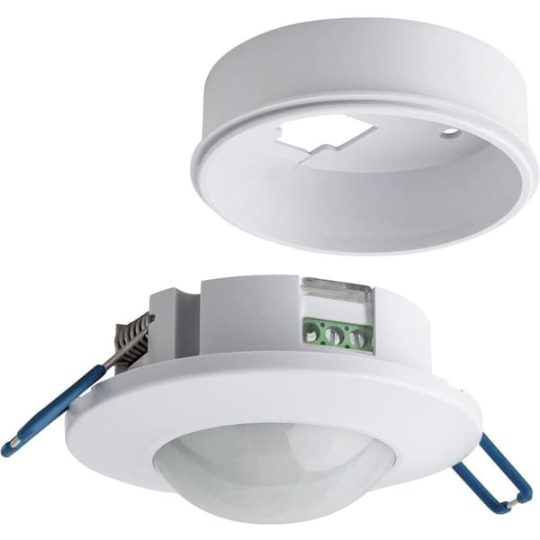 Indendørs bevægelsessensor, forsænket og loftoverflademontering, programmerbar, infrarød sensor, 6m / 360°, egnet til LED, maks. 1200W/500W