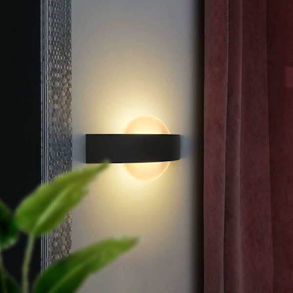 LED indendørs væglampe, moderne vægbelysning, 3000K varm hvid jern og akryl, ??16cm, 7W, ganglampe til stue, arbejdsværelse, soveværelse, trappe