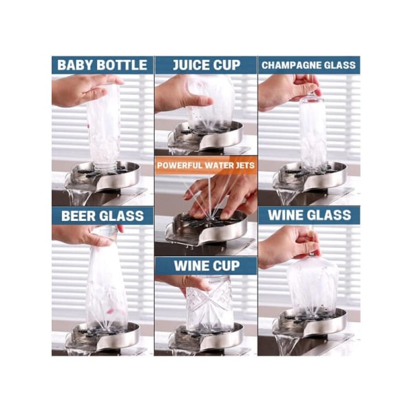 1 sæt kraftfulde glasskiver Pålidelig multifunktionel rengøring Udbredt flaskevasker Husholdningsartikler