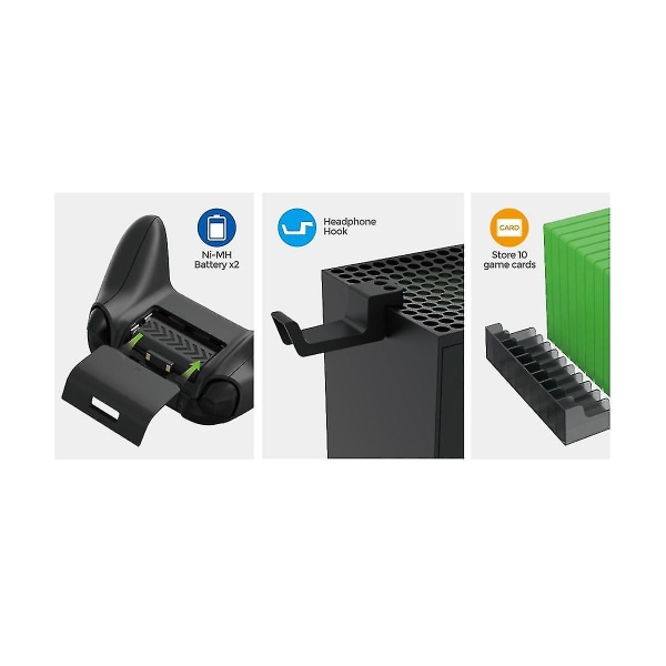 Fomis Electronics spelvärd kylbas för vertikal stativ gamepad laddningsdocka för Xsx tillbehör