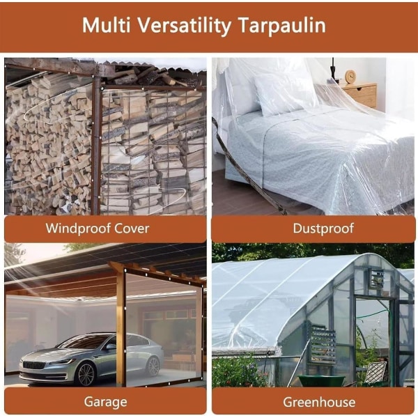 Heavy Duty Tarp Vattentät PVC med metallöglor - Outdoor Kennel Greenhouse Covers Supplies