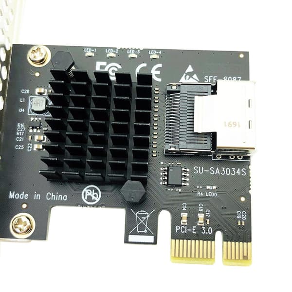 Pcie X1 Mini Sas Ssd Sata3.0 Expansionskort Pci För Express Mini Ata Ssd Adapter
