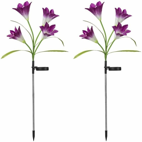 2-pack solcellslyktor för utomhusbruk, LED-solcellslampor för trädgårdsdekoration