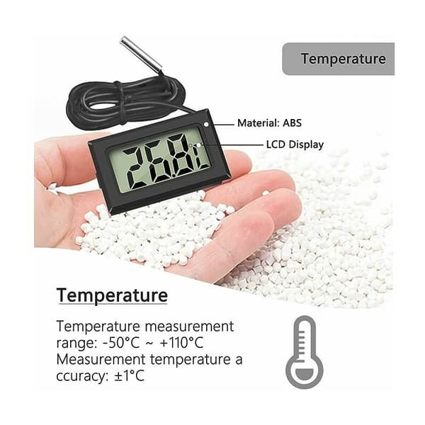4st Mini Digital LCD Termometer Temperatur med Temperatursond Sensor Testare för Kylskåp Frysar Akvarium (Svart)