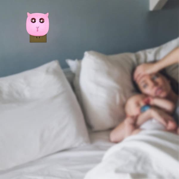 110-220v LED-nattlampa med sensor och ljusstyrningssystem för sovrum, hem, inomhus, rosa