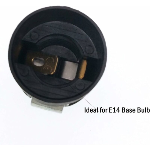 E14 Flame Socket Triomphe Thermoplastic Black SES 55mm Höjd 1/8 IPS-gänga（6st）