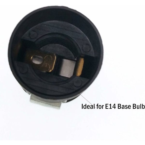 E14 Flamhållare Sockel Triomphe Termoplast Svart SES 55mm Höjd 1/8 IPS Gänga（6st）