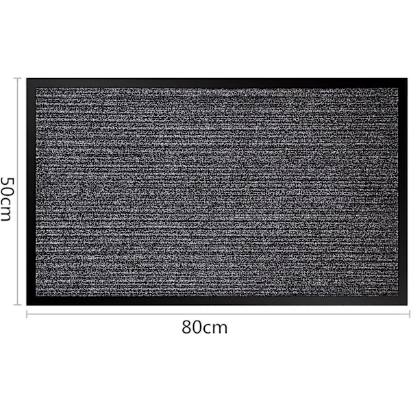 Smutsfångarmatta Dörrmatta Lämplig för inomhus- och utomhusbruk Tvättbar Grå 50 X 80 cm