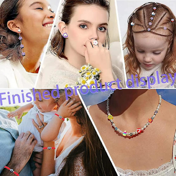 990 stycken Smiley Polymerlerpärlor Fruktpärlor Färgglada trädpärlor Gör-det-själv-armband Kedja Spacer Beads Kit