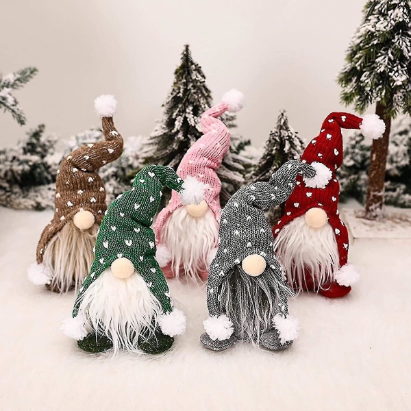 Handgjord plysch jultomte - Snögubbe - Leksak - Födelsedagspresent till hemmet - Juldekoration - Grå