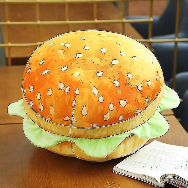 Överdimensionerad hamburgarkudde, liten soffa i midjan, sängkudde Shamburger