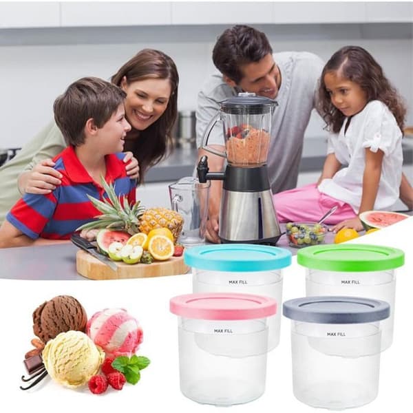 Kompatibelt Ninja Creami - Deluxe 4-delars glasset.