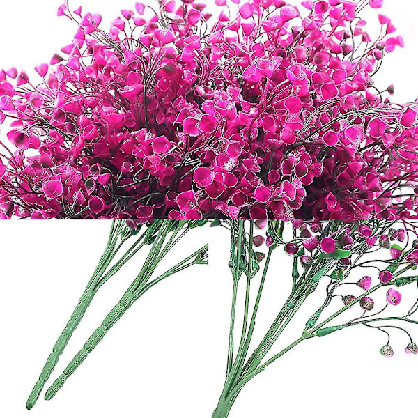 12 förpackningar konstgjorda buskar buskar Uv-resistenta konstgjorda blommor utomhusväxter