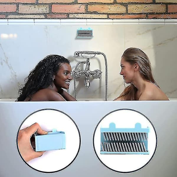 Hår förlängning silikon hår dusch vägg badrumssamlare 1 st blå