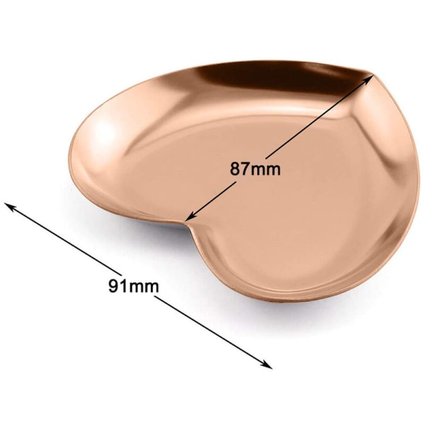 Hjärtformad bricka, smyckesbricka i rostfritt stål, smyckesbricka i rostfritt stål, gul smyckesbricka, huvuddekorationsbricka