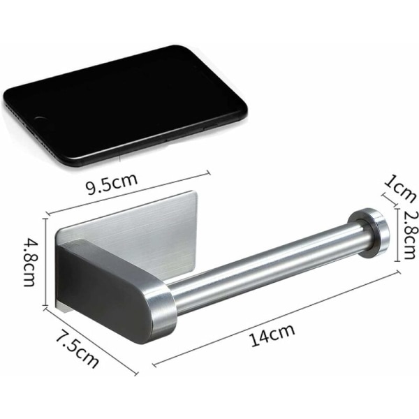 WC-paperiteline, ei porausta, itseliimautuva WC-paperiteline, ruostumaton teräs, kylpyhuoneeseen (249)