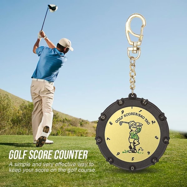 Golfrunda scorer handhållen klicker golfrunda scorer med klämma nyckelring