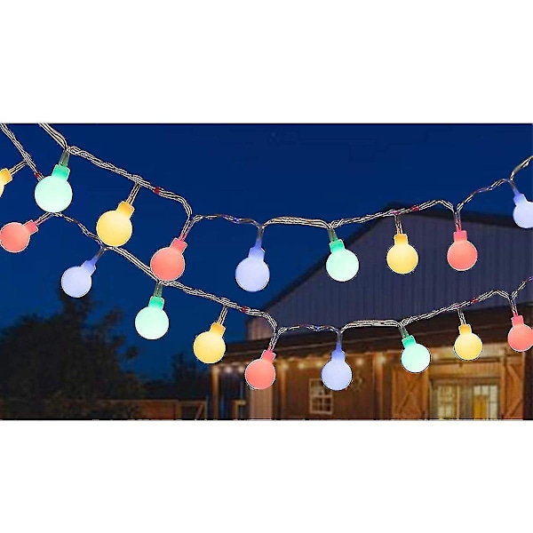 Ljusslinga utomhus färgglada glödlampor, 12m 100 Led, julgransbelysning för festträdgård balkong och inomhus, jul, barnrum, fest,