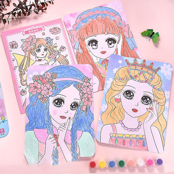 4 st Makeup Girl Pass Home Toy, DIY Hand Painted Random Style