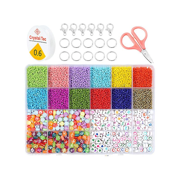 Trådda pärlor 24 mesh, 3mm, Mini Craft pärlor, Små fröpärlor för hantverk, för DIY-kedjor