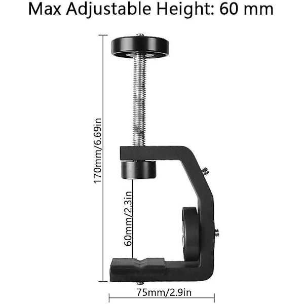 Kameramonteringsfäste i aluminiumlegering med en maximal belastningskapacitet på 3 kg Justerbart kameramonteringsfäste