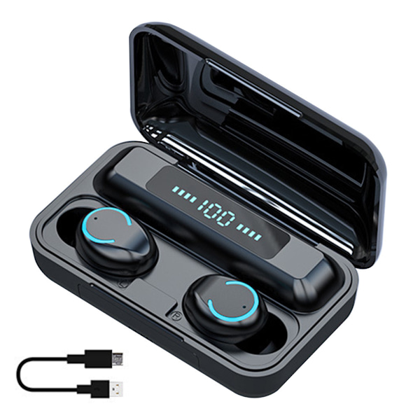 Trådlösa öronsnäckor Bluetooth 5.0 headset, Ipx7 vattentät 100h speltid med laddningsfodral LED-batteridisplay, Auriculares, 3d stereoljud Full Touch