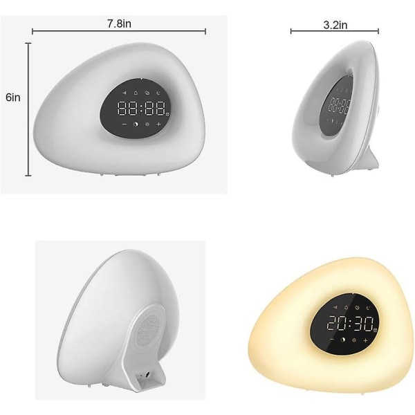Wake Up Licht Lichtwecker.sonnenaufgang Sonnenuntergang Simulering Wecker Mit Alarm, 10 Helligkeit, Schlummerfunktion, 10 Natrlichen Klngen Fr Erwachs