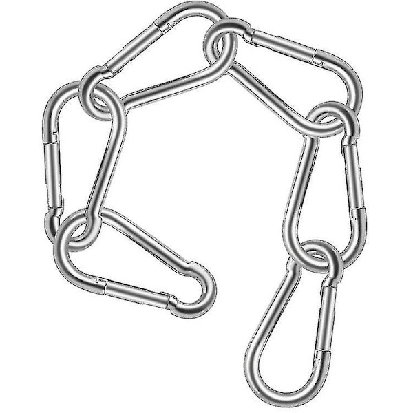 Fjäderlås karbinhake kraftig 304 rostfritt stål M6 karbinhake mätare stål karbinhake vridbar fjäderklämma för utomhusvandring camping fiske (6-pack