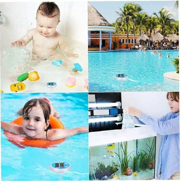 Pooltermometer, digital temperaturmätare med soldriven kedja för pool, spa, bubbelpool, damm