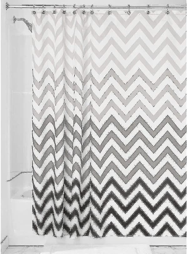 Chevron Duschdraperi i Textil, 183,0 cm x 183,0 cm Duschdraperi och Badkar i Polyester, Duschdraperi med Zigzagmönster, Grå