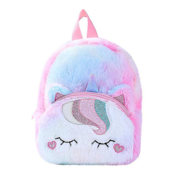 Unicorn Velvet Schoolbag Girl Fashion Söt ryggsäck Plyschryggsäck A