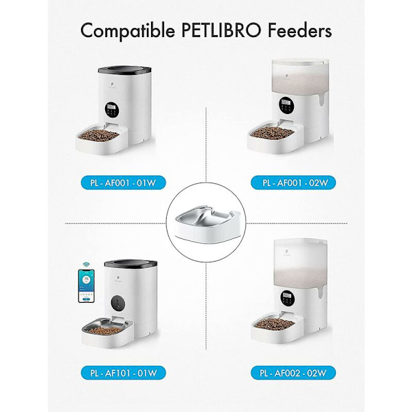 Petlibro Reservdelar Rostfritt Stålfoder, Diskmaskinssäker, Livsmedelsgodkänd Metall, Förhindrar Kattakne, Matningsskålar för Petlibro Automatiska Matare