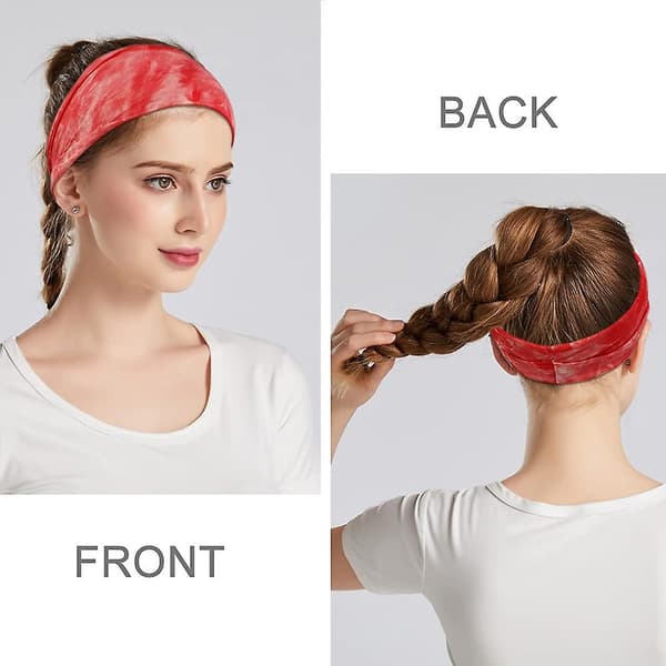 Breda pannband för kvinnor, yoga, träning, hårband, tie dye, 6-pack