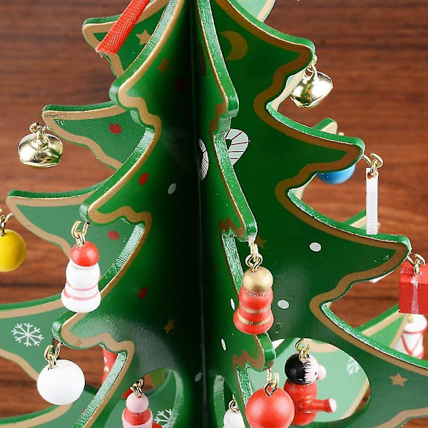 Julgran Artificiell Trä Grön Bordsdekoration Med Mini Jul