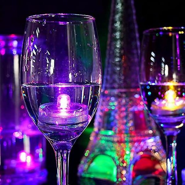 12 st sänkbara LED-lampor Vattentäta Tealights Ljus Dekorationer Jul Slumpmässig