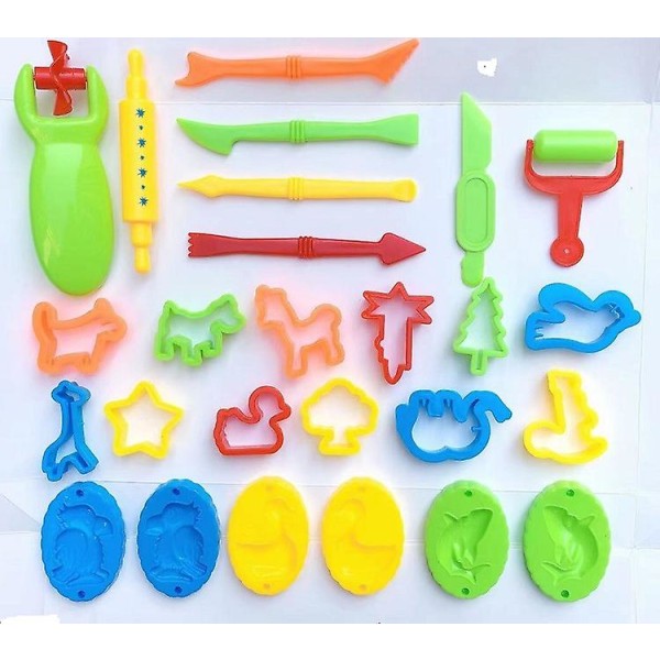 Degverktygssats, plastskärare för lekdeg 26 st lerverktyg och tillbehör Mini lerverktyg för barn