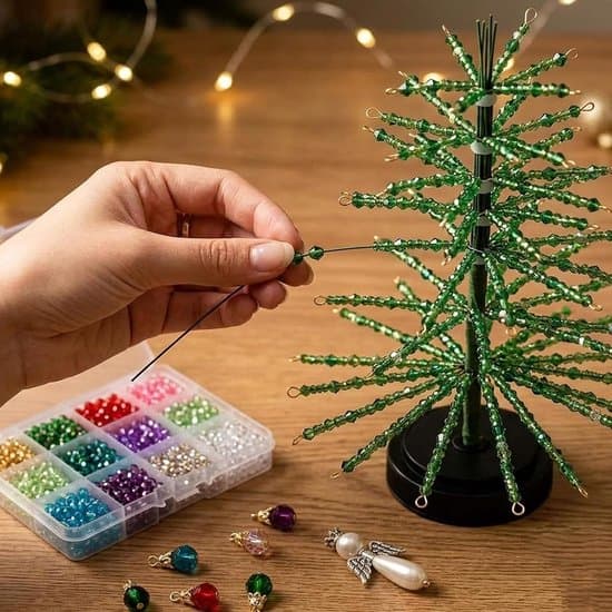 DIY Juletræssæt med perler, 3D krystalperle julepynt - Efterårsstil Groen XXS