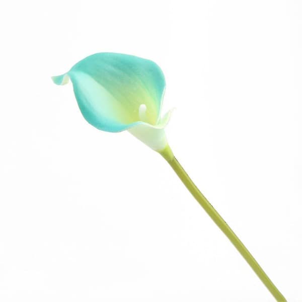 Calla Lily Brudbröllopsbukett Huvud Lataex Real Touch Blomsterbuketter (20, Blå)