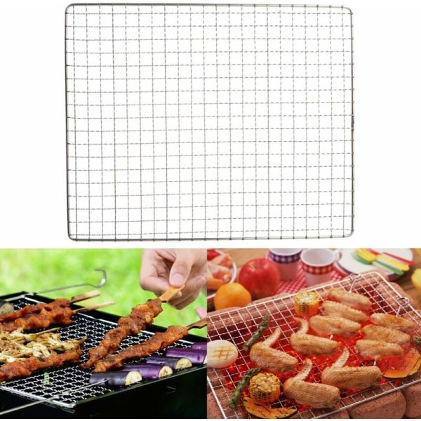 Rostfritt stål perforerade fyrkanter grill grill grill grill multifunktion grillar spis galler galler galler galler (26 x 32 cm)